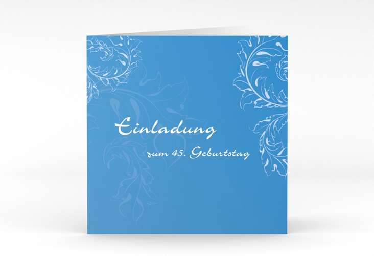 Einladung Geburtstag Peter/Petra quadr. Klappkarte blau