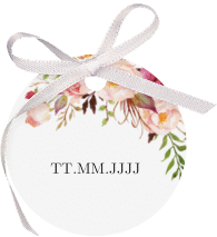Klick: Details zu Geschenkanhänger Hochzeit "Flowers" anzeigen Geschenkanhänger Hochzeit "Flowers" Geschenkanhänger, rund weiss mit Aquarell-Blumen