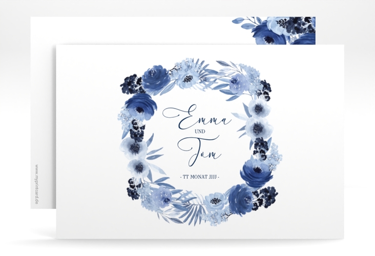 Save the Date-Karte Azzurro A6 Karte quer blau