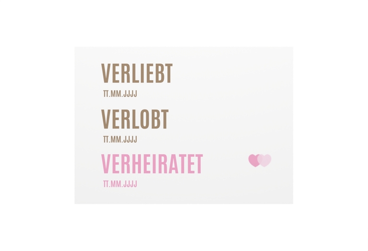Save the Date-Visitenkarte Couple Visitenkarte quer rosa