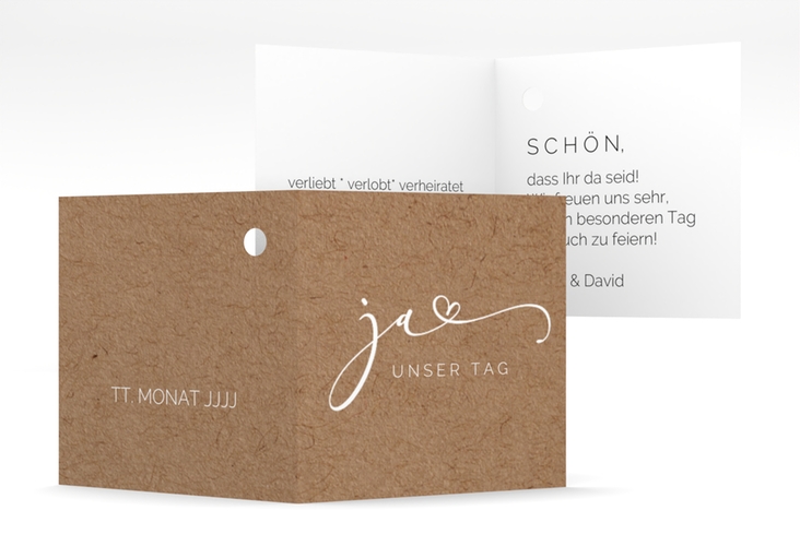 Geschenkanhänger Hochzeit Jawort Geschenkanhänger 10er Set Kraftpapier modern minimalistisch mit veredelter Aufschrift