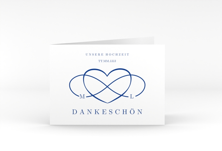 Danksagungskarte Hochzeit Infinity A6 Klappkarte quer hochglanz