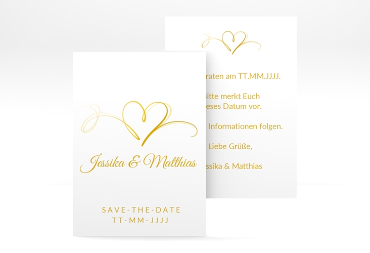 Save the Date-Visitenkarte Envie Visitenkarte hoch gold hochglanz