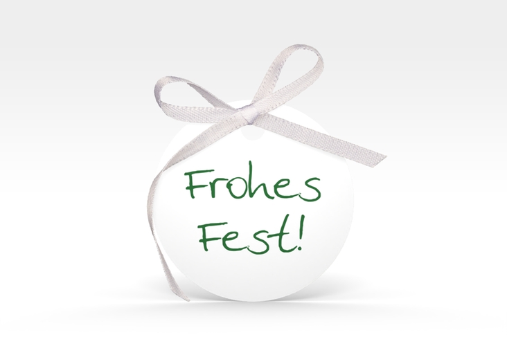 Geschenkanhänger Weihnachten Joy Geschenkanhänger, rund gruen hochglanz