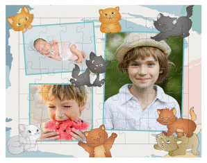 Fotopuzzle 40 Teile Katzenpfote 40 Teile blau