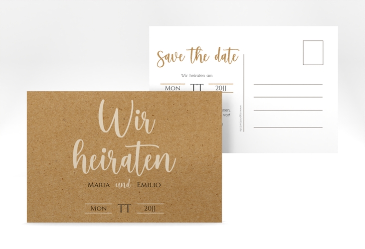 Save the Date-Postkarte Noble A6 Postkarte hochglanz mit elegantem Schriftzug