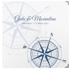 Klick: Details zu Gästebuch Selection Hochzeit "Windrose" anzeigen Gästebuch Selection Hochzeit Windrose Leinen-Hardcover blau