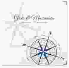 Gästebuch Selection Hochzeit Windrose Leinen-Hardcover blau
