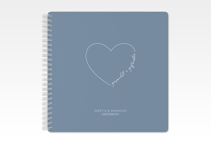 Gästebuch Hochzeit Lebenstraum Ringbindung blau