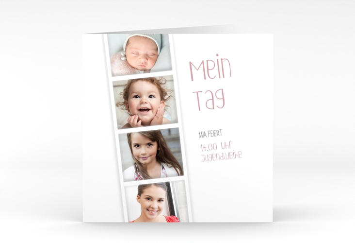 Einladung Jugendweihe Photostrip quadr. Klappkarte