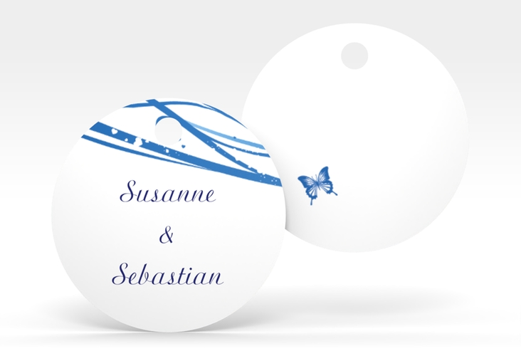 Geschenkanhänger Hochzeit Mailand Geschenkanhänger, rund blau