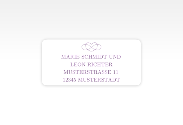 Absenderetikett Hochzeit Infinity 45,7 x 21,2 mm lila