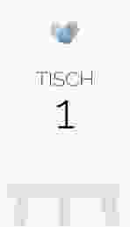 Tischnummer Hochzeit Fingerprint Tischaufsteller blau schlicht mit Fingerabdruck-Motiv