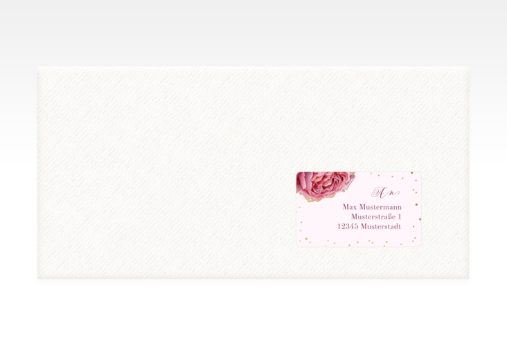 Empfängeretikett Hochzeit Cherie 63,5 x 38,1 mm rosa