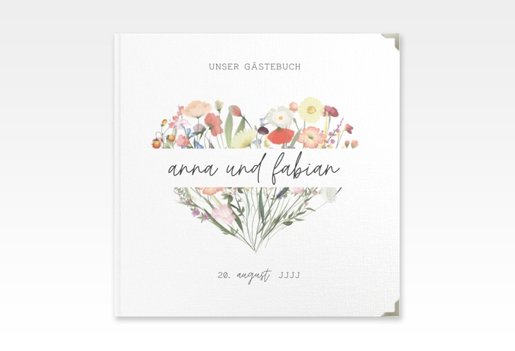 Gästebuch Selection Hochzeit Wildblumenherz Leinen-Hardcover