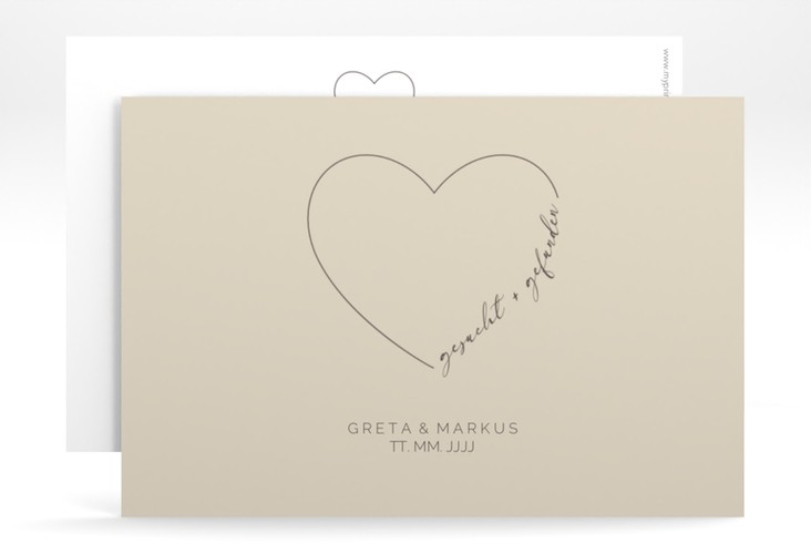 Save the Date-Karte Lebenstraum A6 Karte quer beige hochglanz