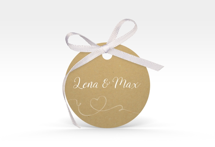 Geschenkanhänger Hochzeit Herzensbund Geschenkanhänger, rund weiss
