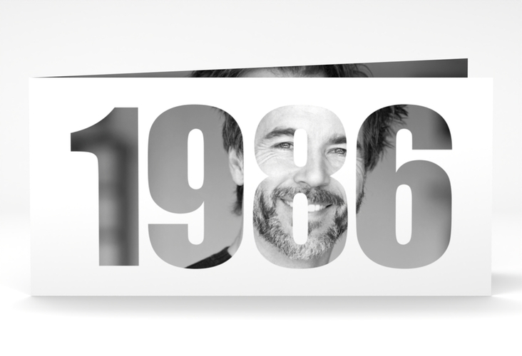 Einladungskarte Jahreszahl 2026 lange Klappkarte quer