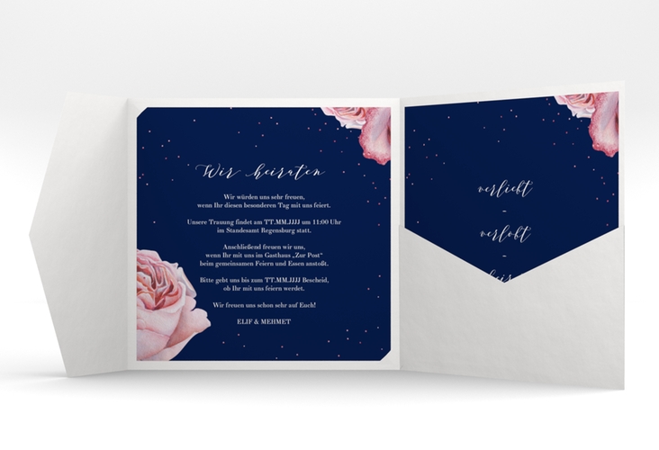 Hochzeitseinladung Cherie Pocketfold rosa