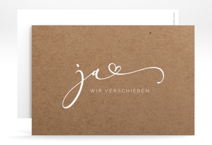Change the Date-Karte Jawort A6 Karte quer hochglanz modern minimalistisch mit veredelter Aufschrift