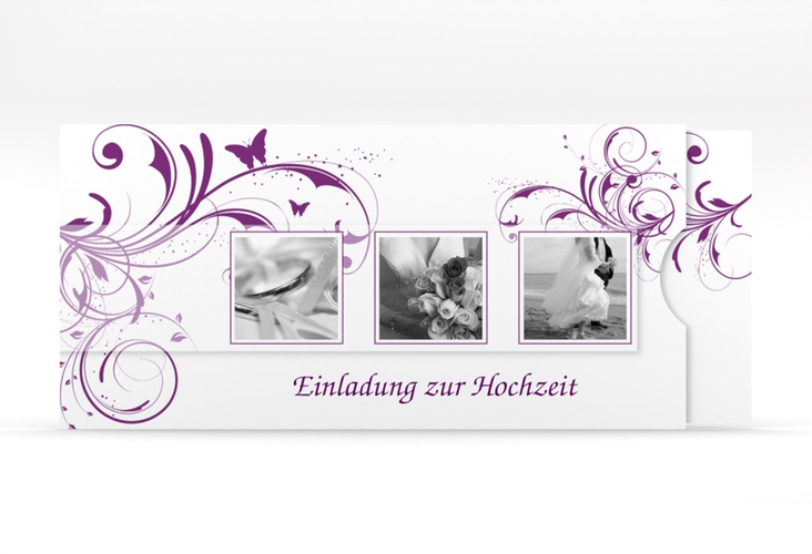 Hochzeitseinladung Palma Einsteckkarte lila