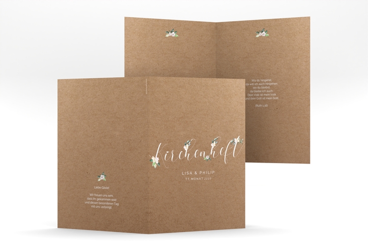 Kirchenheft Hochzeit Inlove A5 Klappkarte hoch Kraftpapier