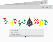 Klick: Details zu Geschäftliche Weihnachtskarte "WebXmas" anzeigen Geschäftliche Weihnachtskarte WebXmas A6 Klappkarte quer bunt