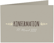 Klick: Details zu Einladung Konfirmation "Branch" anzeigen Einladung Konfirmation Branch A6 Klappkarte quer beige