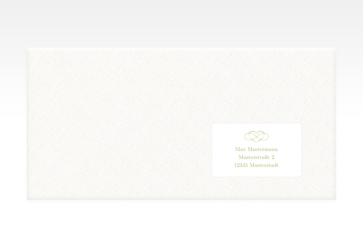 Empfängeretikett Hochzeit Infinity 63,5 x 38,1 mm gruen