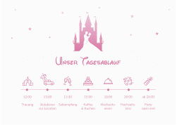 Klick: Details zu Tagesablauf Poster Hochzeit "Castle" anzeigen Tagesablauf Poster Hochzeit Castle 70 x 50 cm Poster rosa