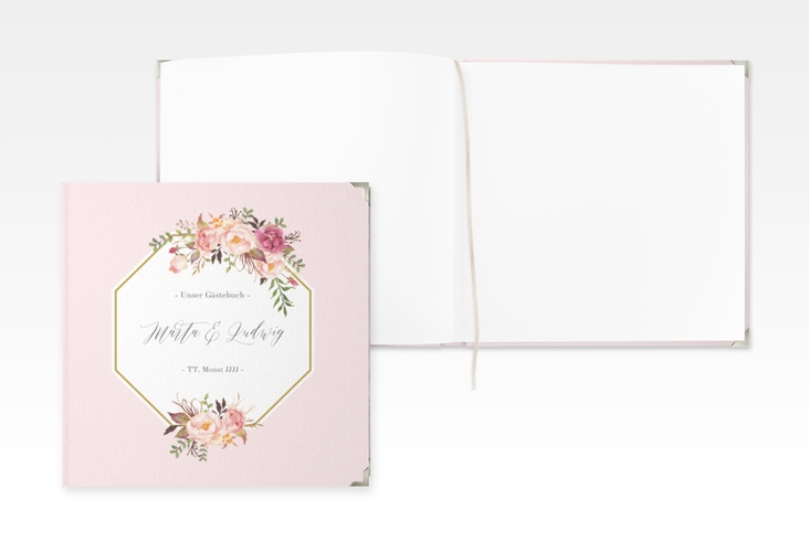 Gästebuch Selection Hochzeit Prachtvoll Leinen-Hardcover rosa