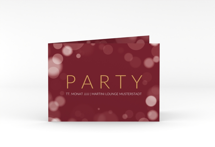 Partyeinladung Gloss A6 Klappkarte quer rot
