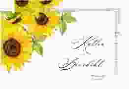 Antwortkarte Hochzeit Sonnenblume A6 Postkarte weiss