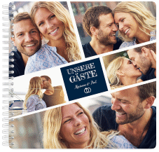 Klick: Details zu Gästebuch Hochzeit "Rise" anzeigen Gästebuch Hochzeit Rise Ringbindung blau