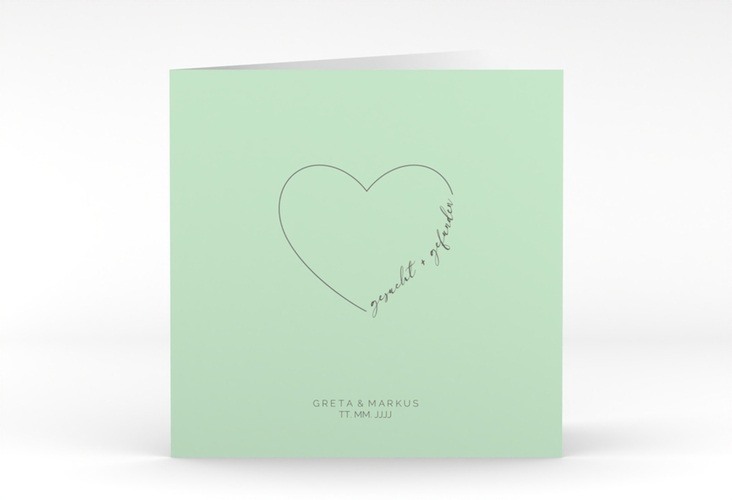 Hochzeitseinladung Lebenstraum quadr. Klappkarte mint hochglanz
