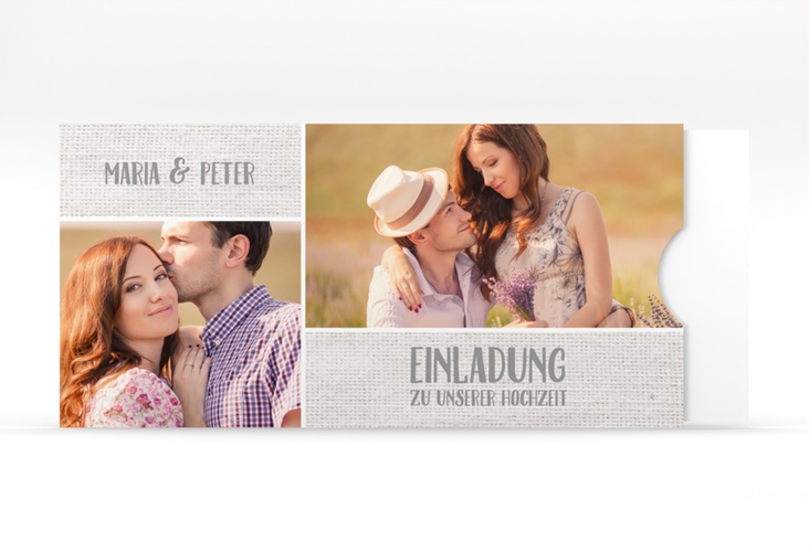 Hochzeitseinladung Landliebe Einsteckkarte weiss