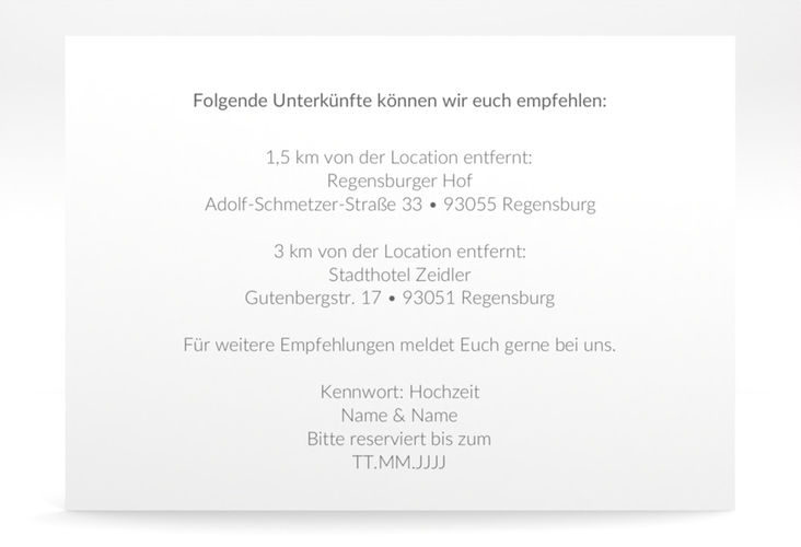 Einleger Hochzeitseinladung DIN A6 quer