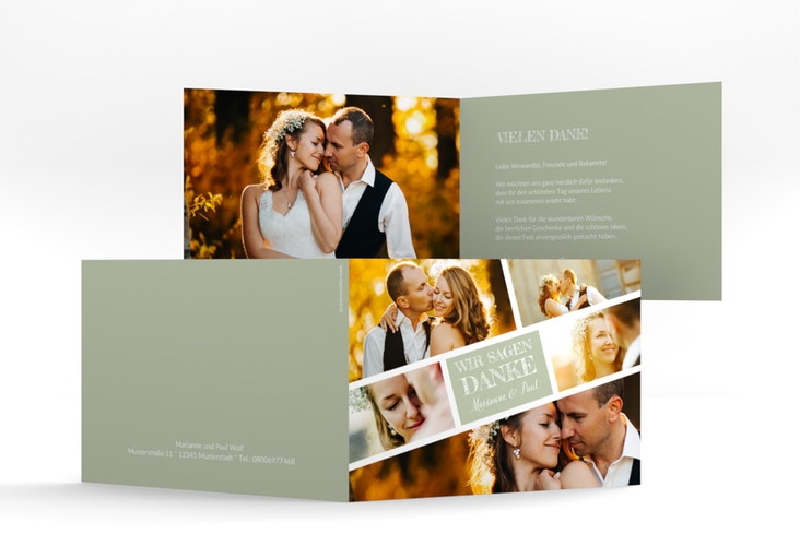 Danksagungskarte Hochzeit Rise A6 Klappkarte quer