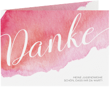 Danksagung Jugendweihe Coloured A6 Klappkarte quer rot