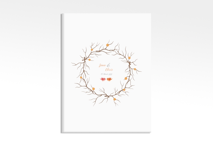 Wedding Tree Leinwand Hochzeitskranz (bis 180 Gäste) 30 x 40 cm orange