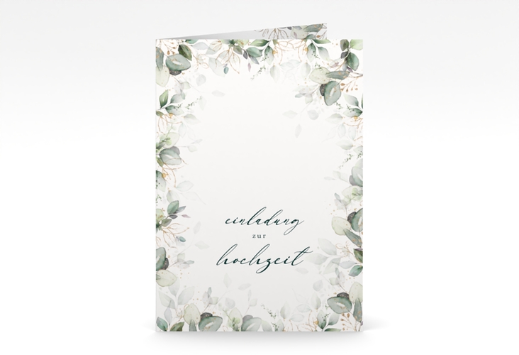 Einladungskarte Hochzeit Poesia A6 Klappkarte hoch weiss
