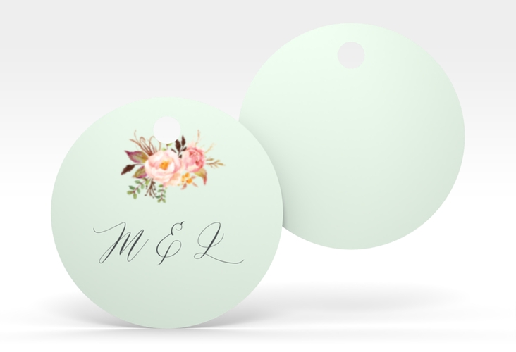 Geschenkanhänger Hochzeit Prachtvoll Geschenkanhänger, rund mint
