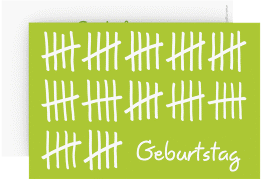 Einladung 60. Geburtstag Strichliste A6 Karte quer gruen