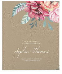 Klick: Details zu Hochzeitsalbum "Blooming" anzeigen Hochzeitsalbum Blooming 21 x 25 cm Kraftpapier