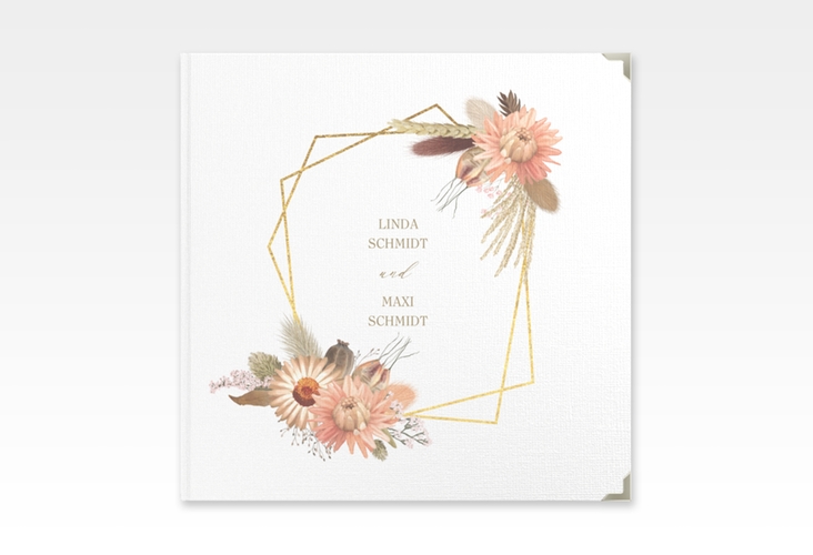 Gästebuch Selection Hochzeit Strohblume Leinen-Hardcover weiss