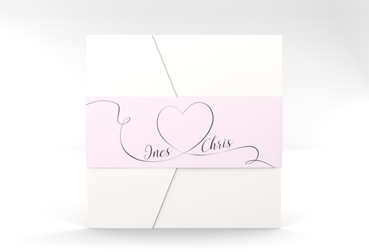 Hochzeitseinladung Dolce Pocketfold rosa