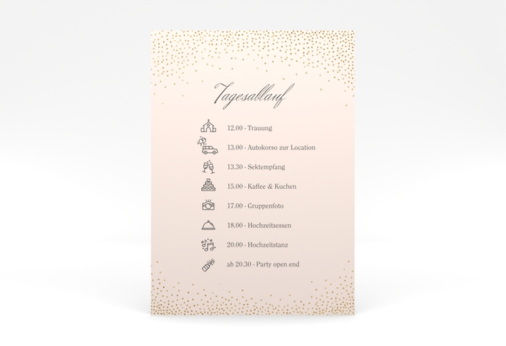 Tagesablauf Poster Hochzeit Glitter 50 x 70 cm Poster rosa