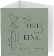 Dankeskarte Hochzeit "Vereint"