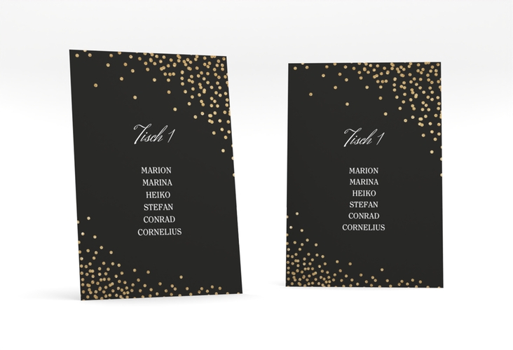 Tischaufsteller Hochzeit Glitter Tischaufsteller schwarz hochglanz