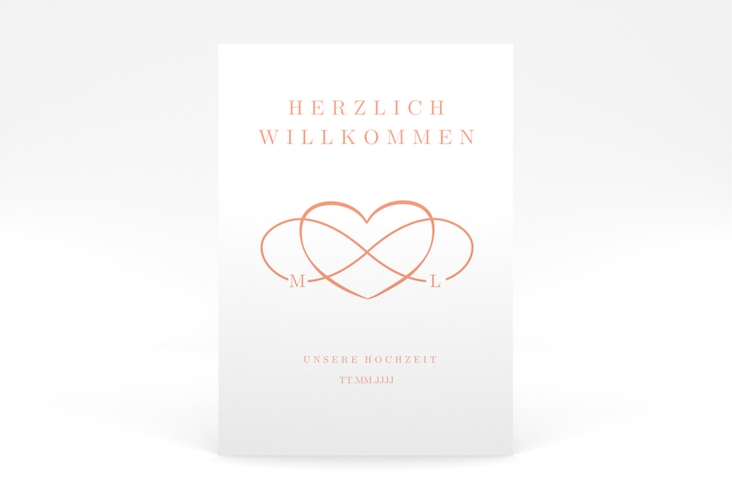 Willkommensschild Poster Infinity 50 x 70 cm Poster apricot